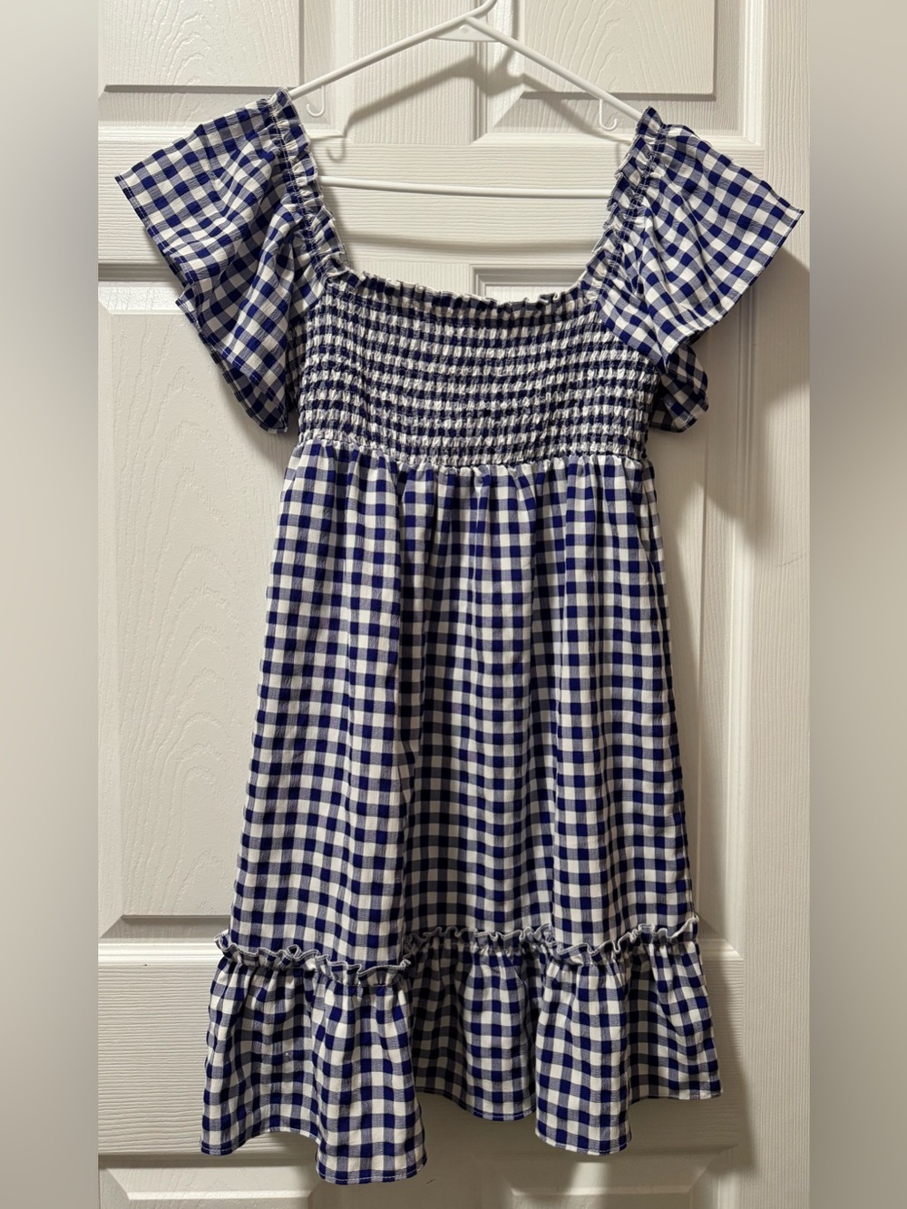 Altar'd State Blue and White Gingham Smocked Sundress